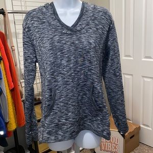 Womens Tangerine athletic black/white sweatshirt, hoodie,Front pocket,sz L